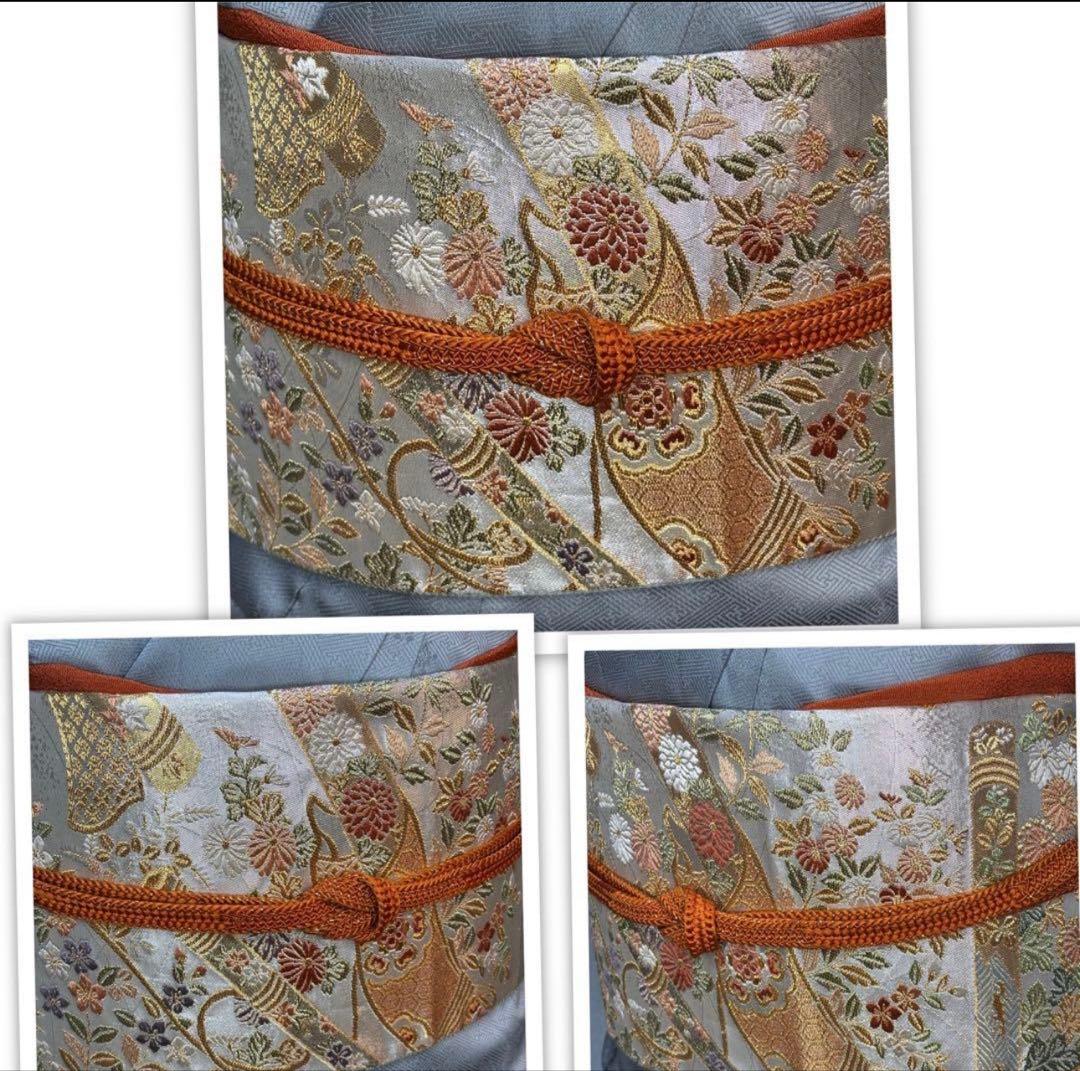 ⭐️華やかフォーマル4点フルセット 正絹訪問着　袋帯　帯締め帯揚げ