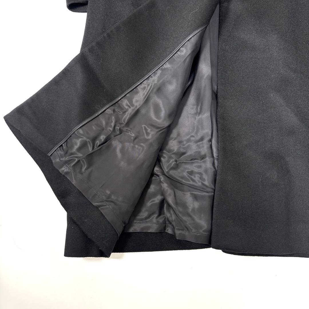 新品　カシミヤ　ロングコート　黒　ブルーフォックス　ファー　2way 13号