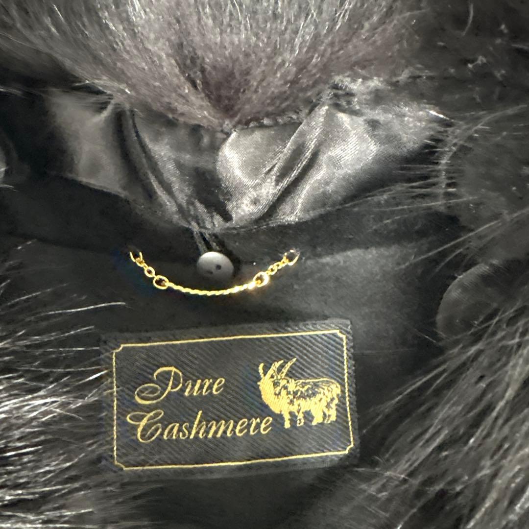 新品　カシミヤ　ロングコート　黒　ブルーフォックス　ファー　2way 13号