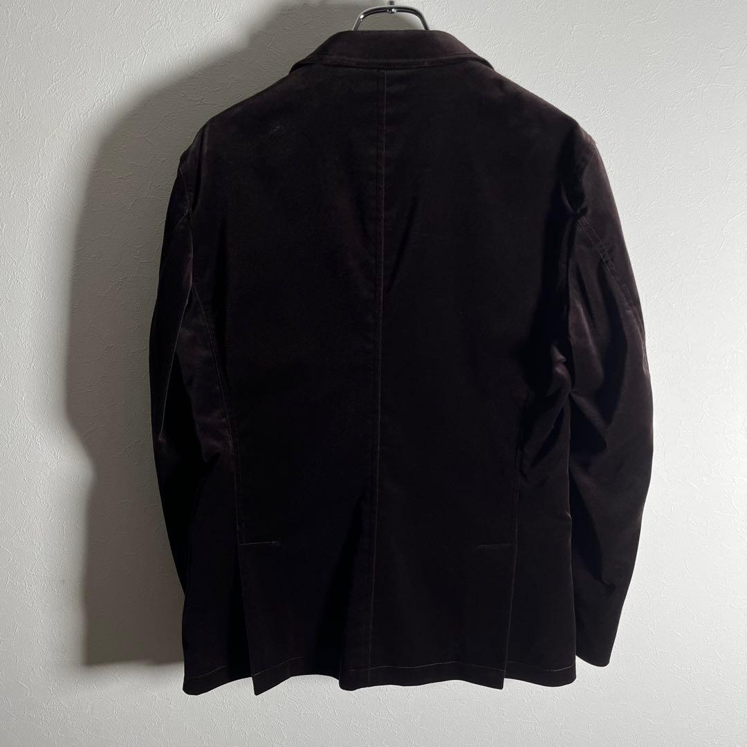 【美品•Lサイズ】ピーエスポールスミス テーラードジャケット ベロア花柄 濃茶