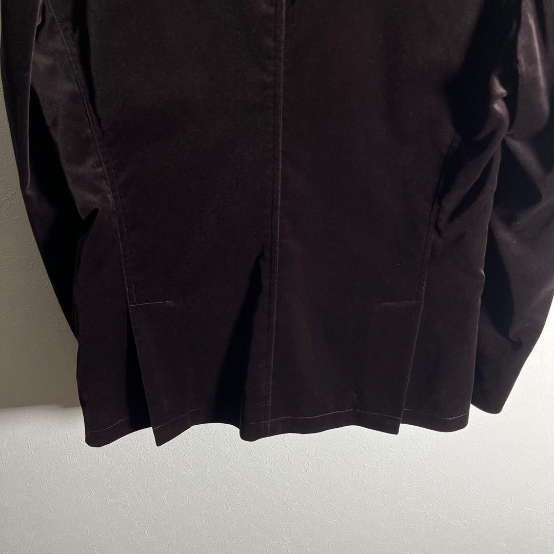 【美品•Lサイズ】ピーエスポールスミス テーラードジャケット ベロア花柄 濃茶