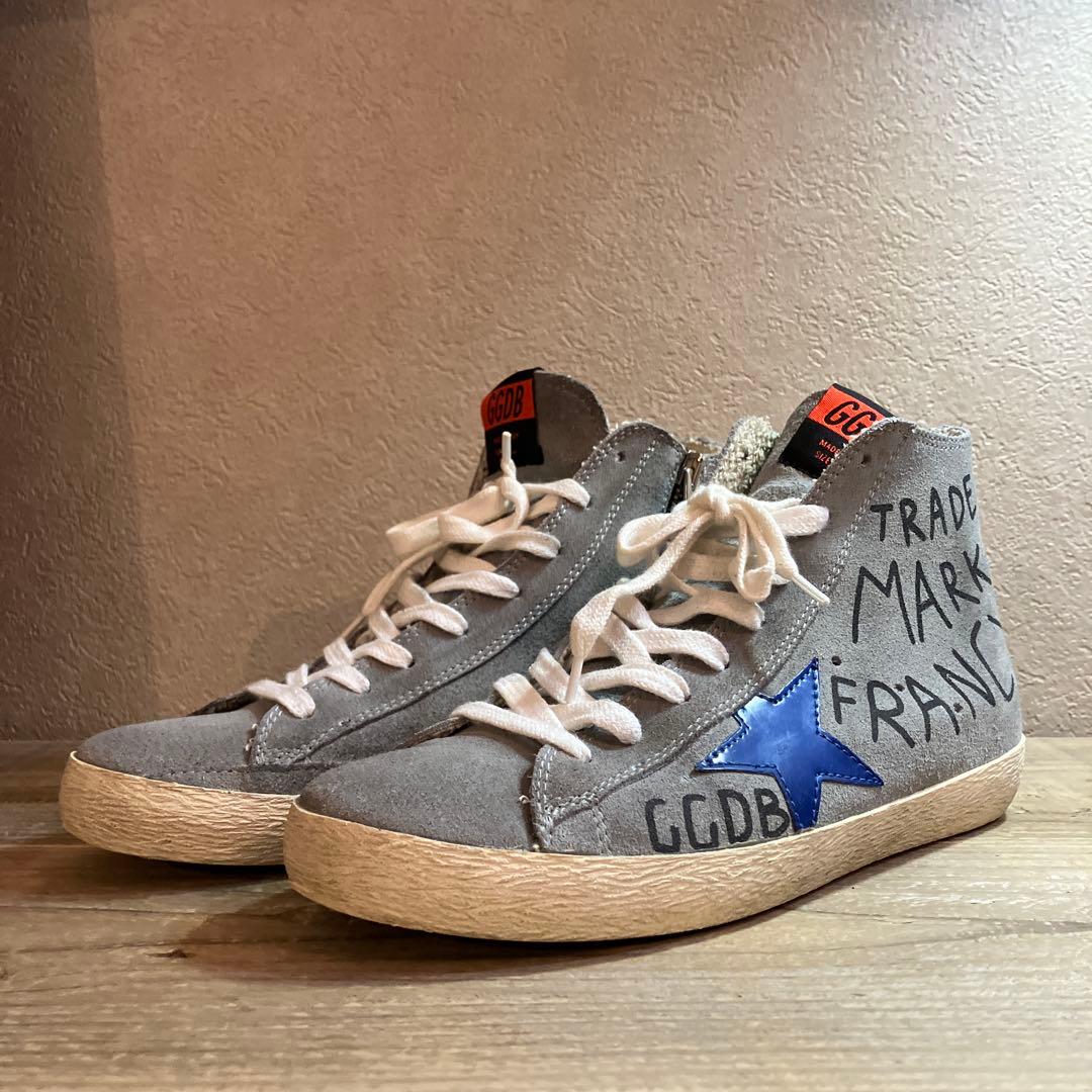 GGDB グレー 落書き スエード スニーカー FRANCY