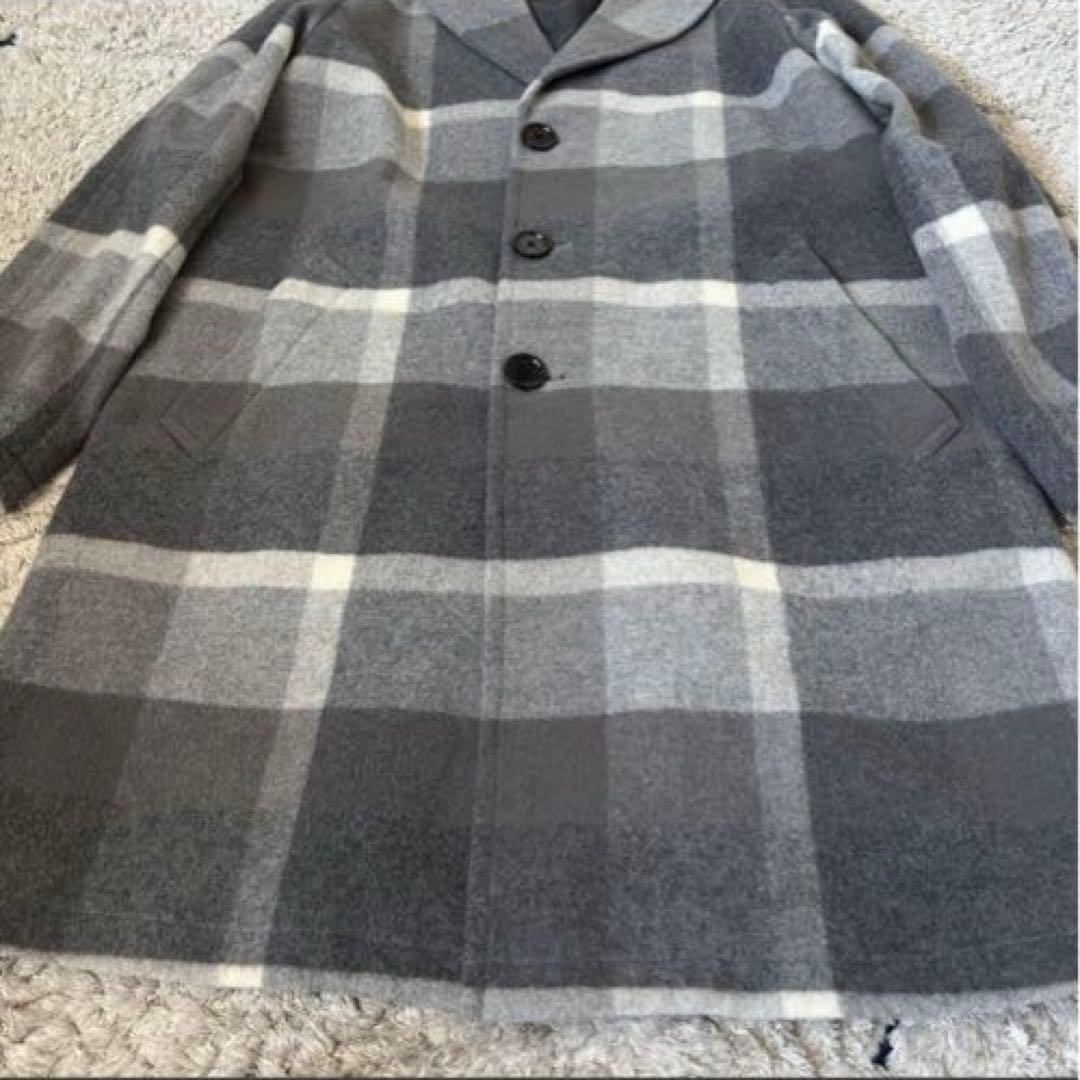 【美品✨】ブラックレーベルクレストブリッジ　チェスターコート　ウール　チェックＬ