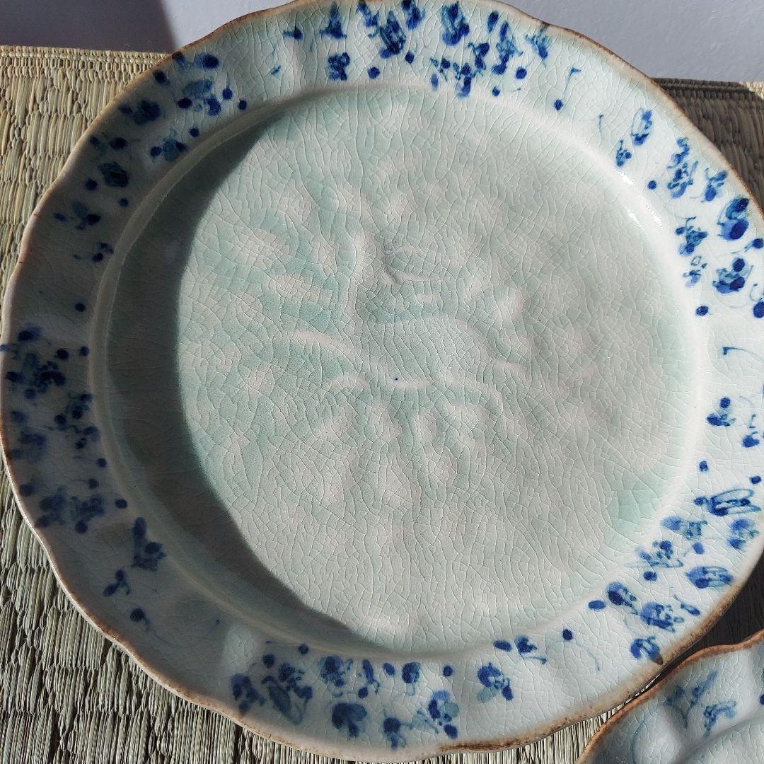 2606mk様用　石井桃子　花唐草　輪花皿　鹿　器　2枚　新品未使用品