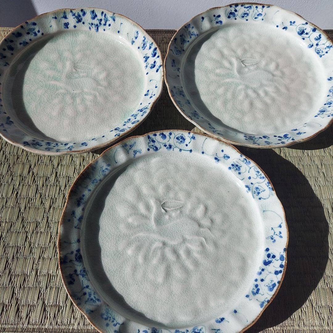 2606mk様用　石井桃子　花唐草　輪花皿　鹿　器　2枚　新品未使用品