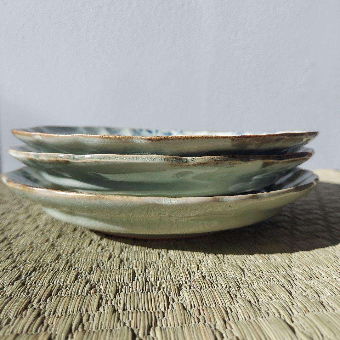 2606mk様用　石井桃子　花唐草　輪花皿　鹿　器　2枚　新品未使用品