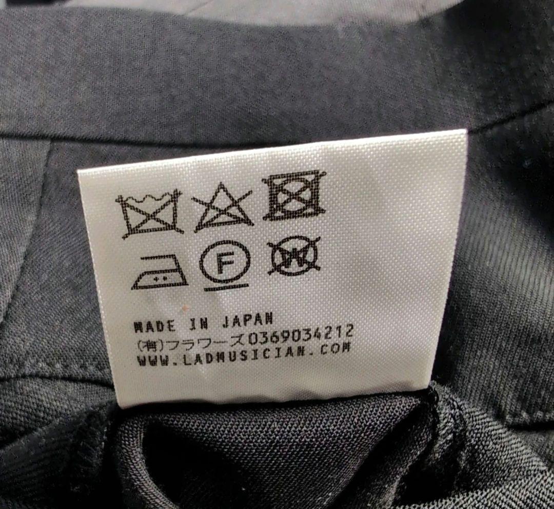 ラッドミュージシャン 2タック スラックス ワイド テーパード ブラック ウール