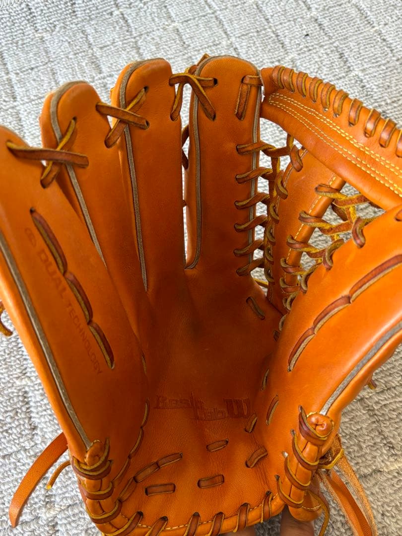 Wilson 軟式野球グローブ ブラウン 外野手用 (左投げ用)