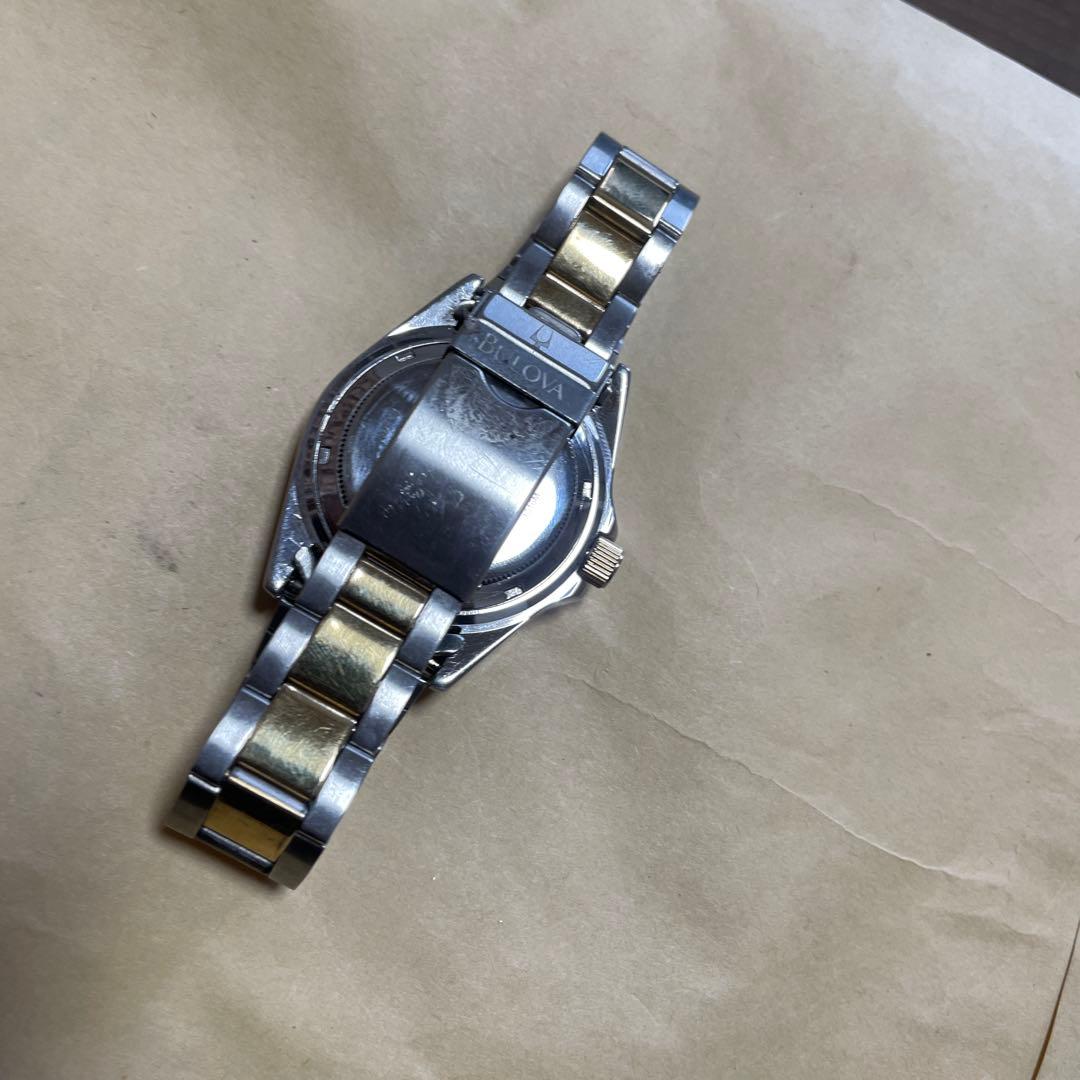 E*y様 Bulova 自動巻き 腕時計 金色/青色