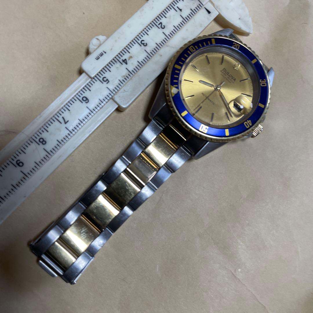 E*y様 Bulova 自動巻き 腕時計 金色/青色