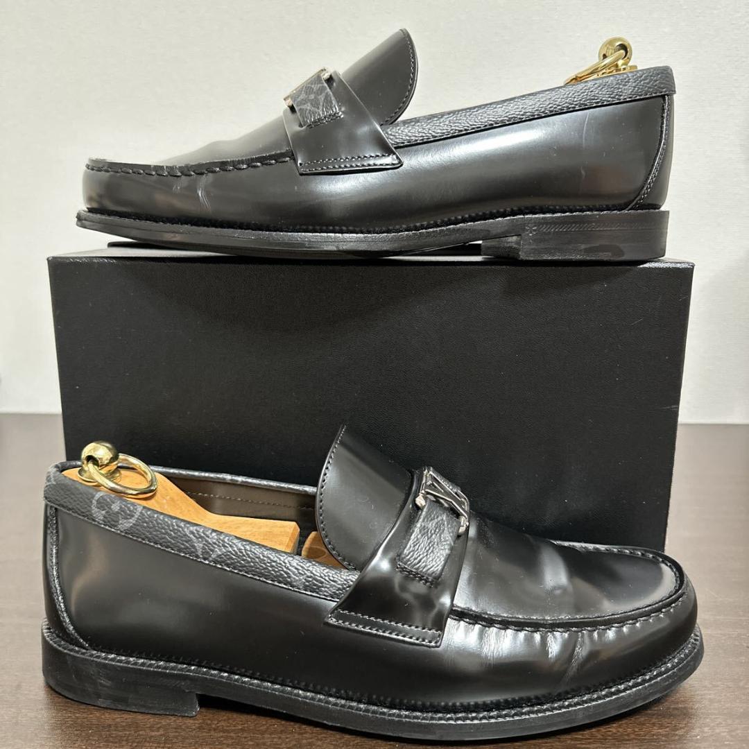 ルイヴィトン 現行品 モノグラムエクリプス メジャー ローファー シューズ 6