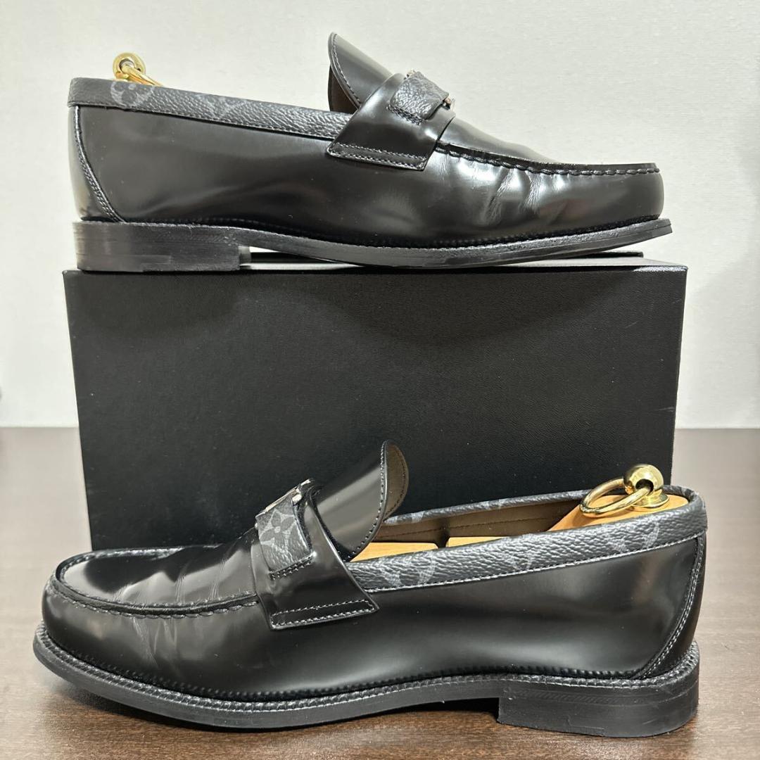 ルイヴィトン 現行品 モノグラムエクリプス メジャー ローファー シューズ 6