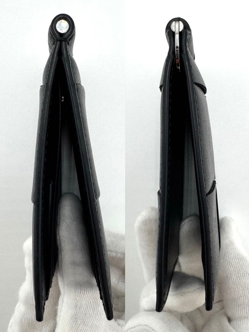 【超美品】ボッテガヴェネタ マキシ イントレチャート カセットマネークリップ 黒