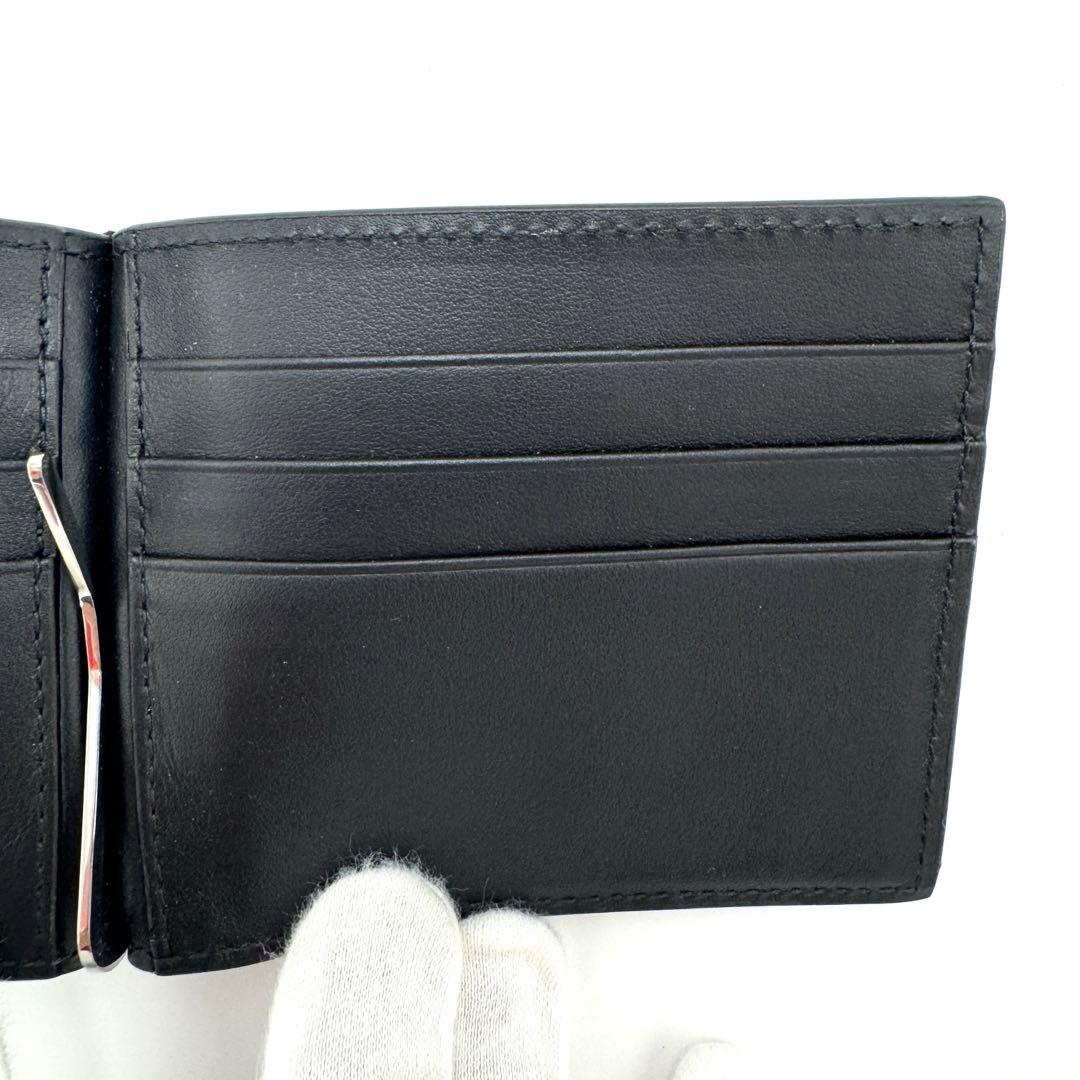 【超美品】ボッテガヴェネタ マキシ イントレチャート カセットマネークリップ 黒