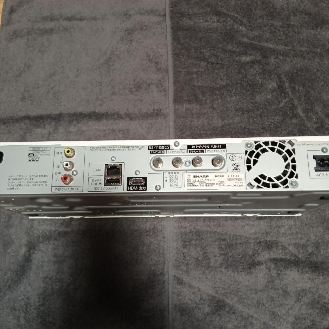 SHARP BD-W1800W ブルーレイレコーダー 2016年製