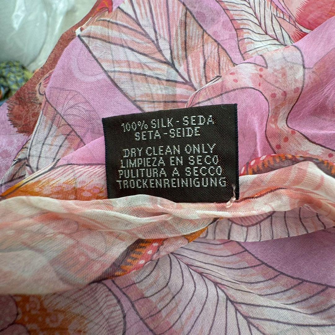 HERMES シルクモスリン ストール ジャングル・ラブ ピンク 60×170