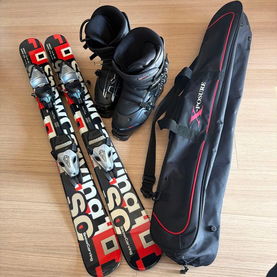 スキー板とブーツセット