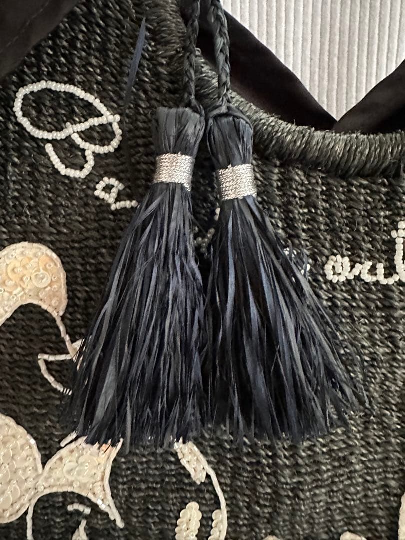 アコモデ ディズニーコラボ ミッキー&ミニーかごバッグ ブラック黒