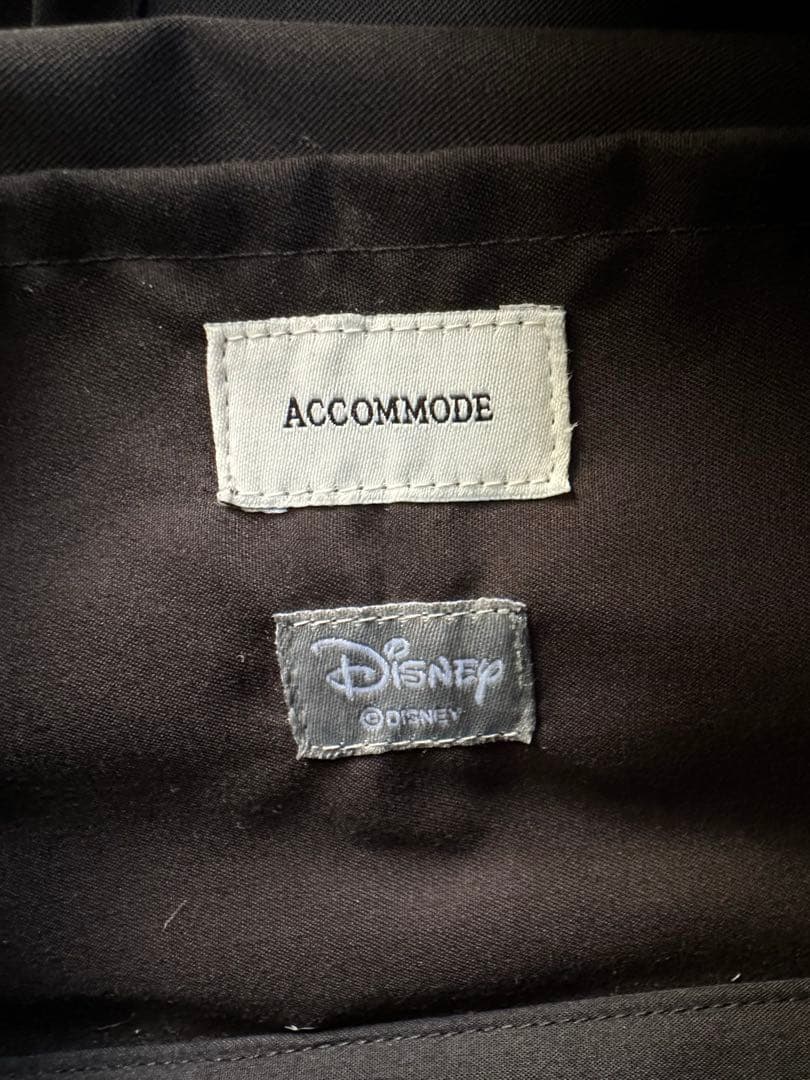 アコモデ ディズニーコラボ ミッキー&ミニーかごバッグ ブラック黒