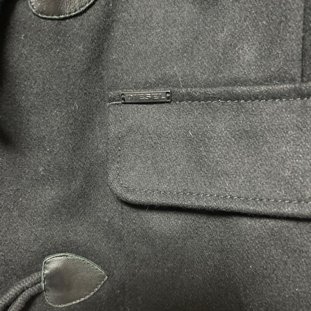 ディーゼル　レザーダッフルコート　黒