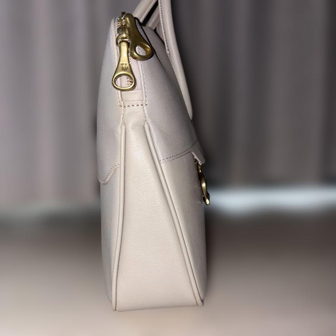 TOFF&LOADSTONE グレー レザービジネスバッグ