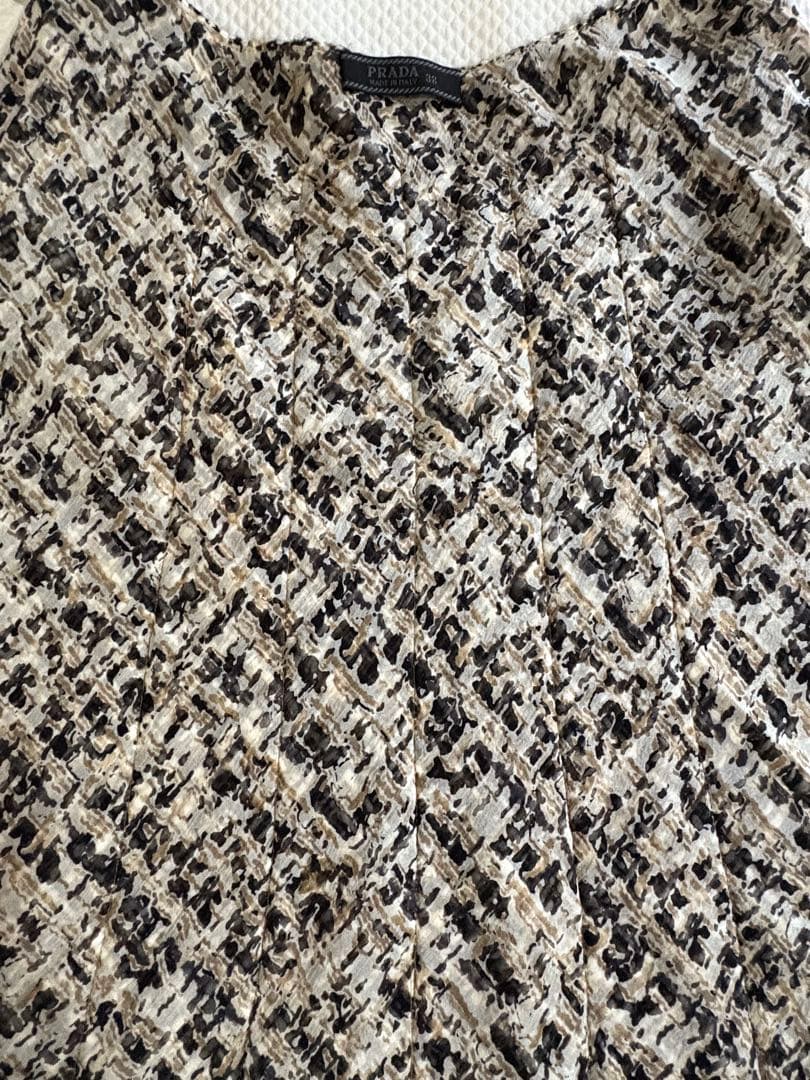 【新品・未使用】PRADA★ミックスツィード★膝丈スカート★38 イタリア製