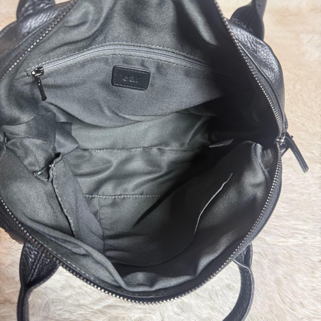 ほぼ未使用 ear PAPILLONNER レザーフラップ2WAYバッグ S 黒