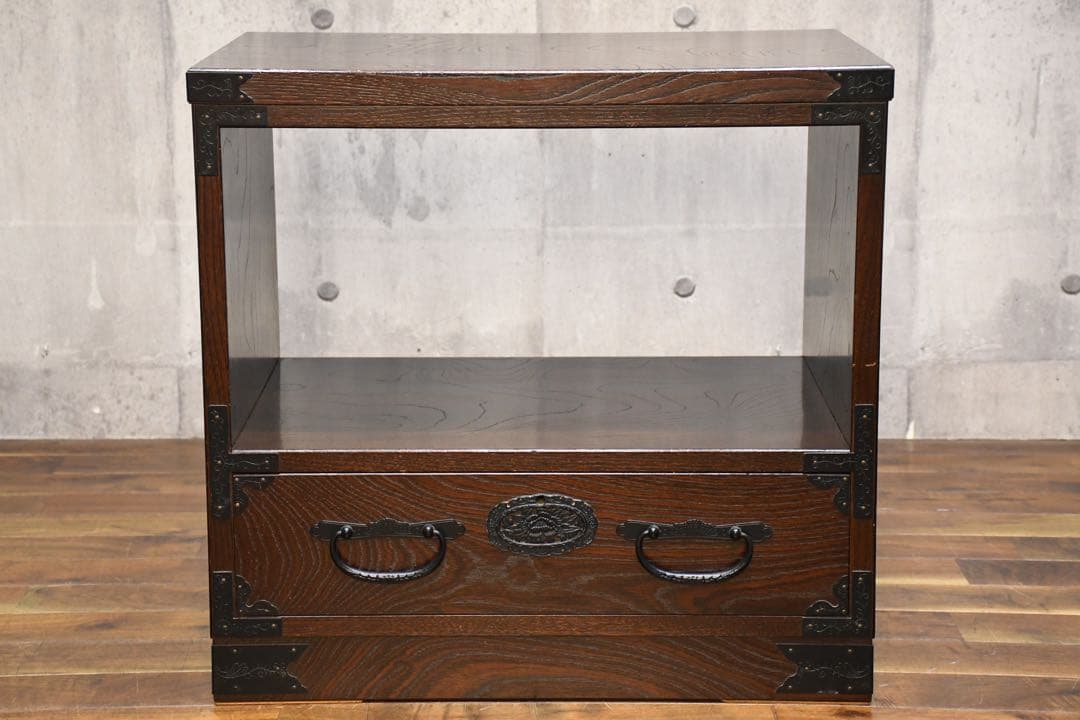 DEK33 青木産業 江戸 小判 ランプチェスト けやき/欅 サイドキャビネット