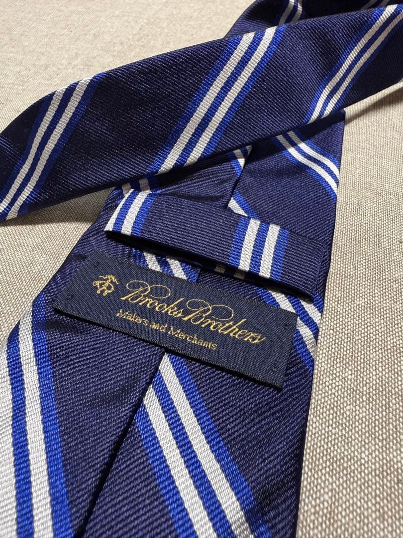 【USA製】Brooks Brothers／レジメンタル／ネイビー／シルバー