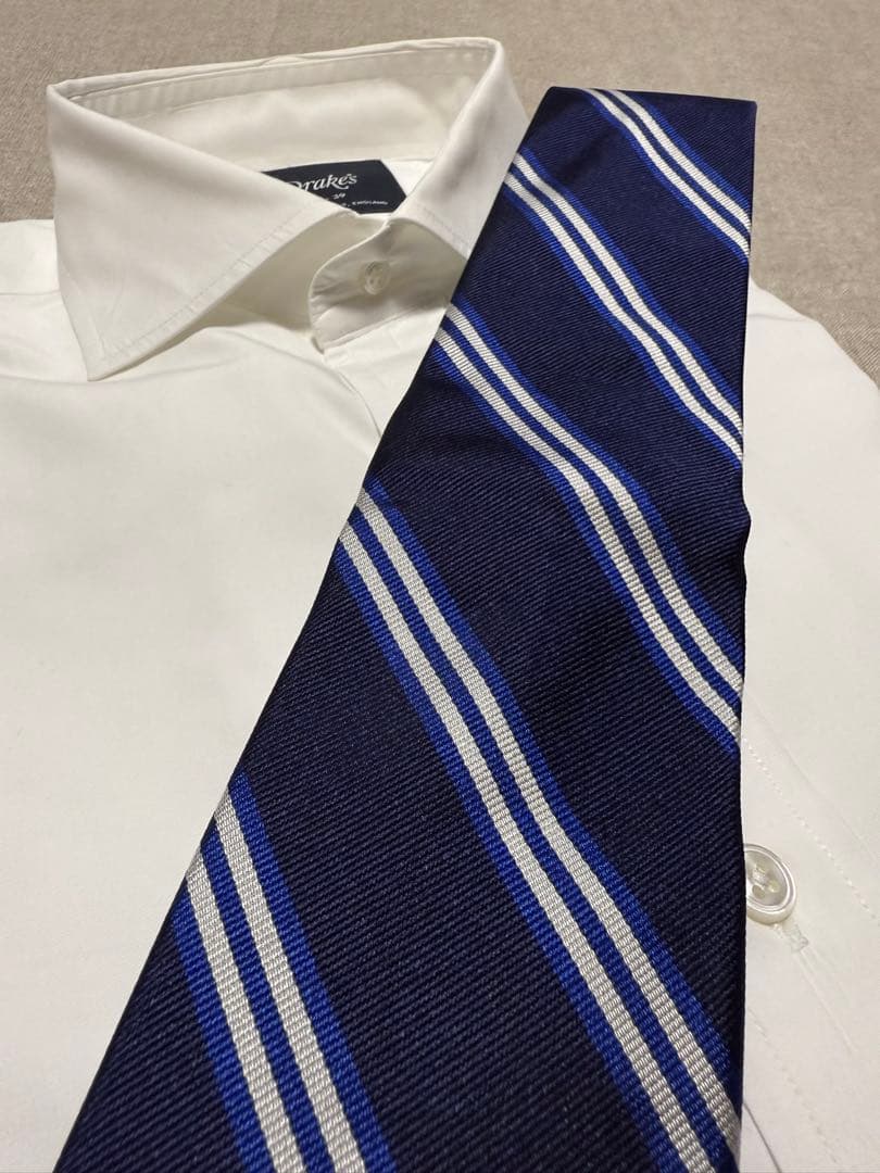 【USA製】Brooks Brothers／レジメンタル／ネイビー／シルバー