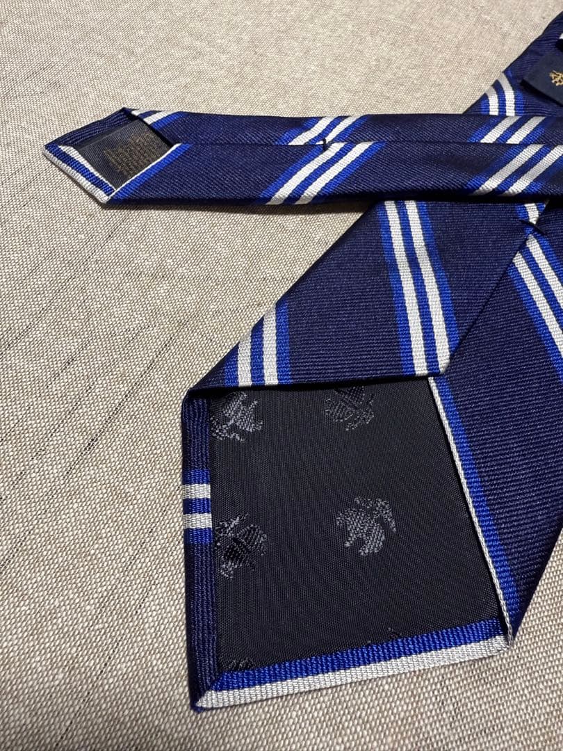 【USA製】Brooks Brothers／レジメンタル／ネイビー／シルバー