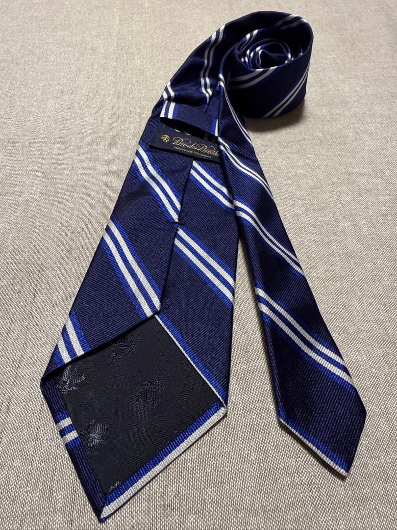 【USA製】Brooks Brothers／レジメンタル／ネイビー／シルバー