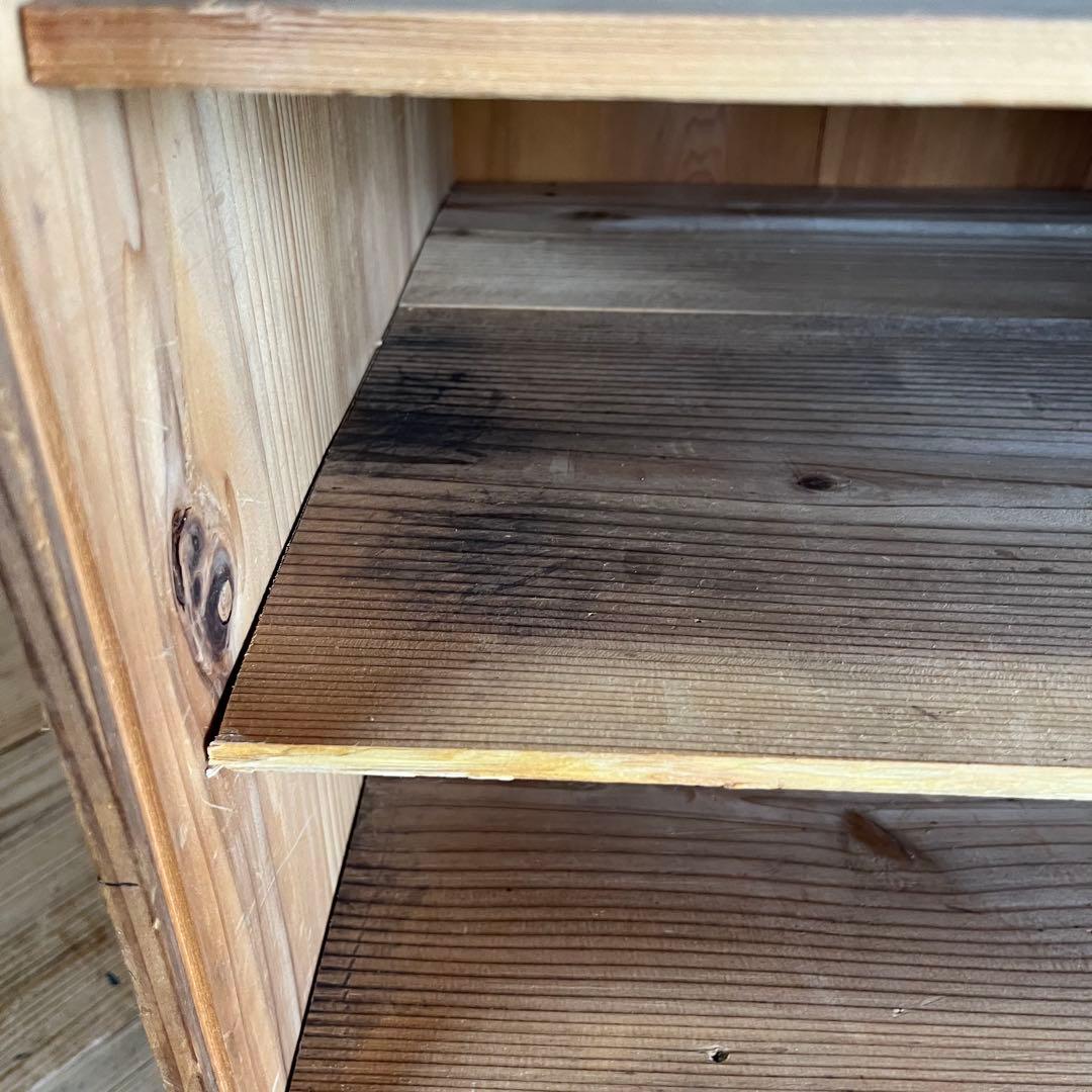 アンティーク 仕切り棚 チェスト 食器棚 書類棚 無垢材 無塗装 z849