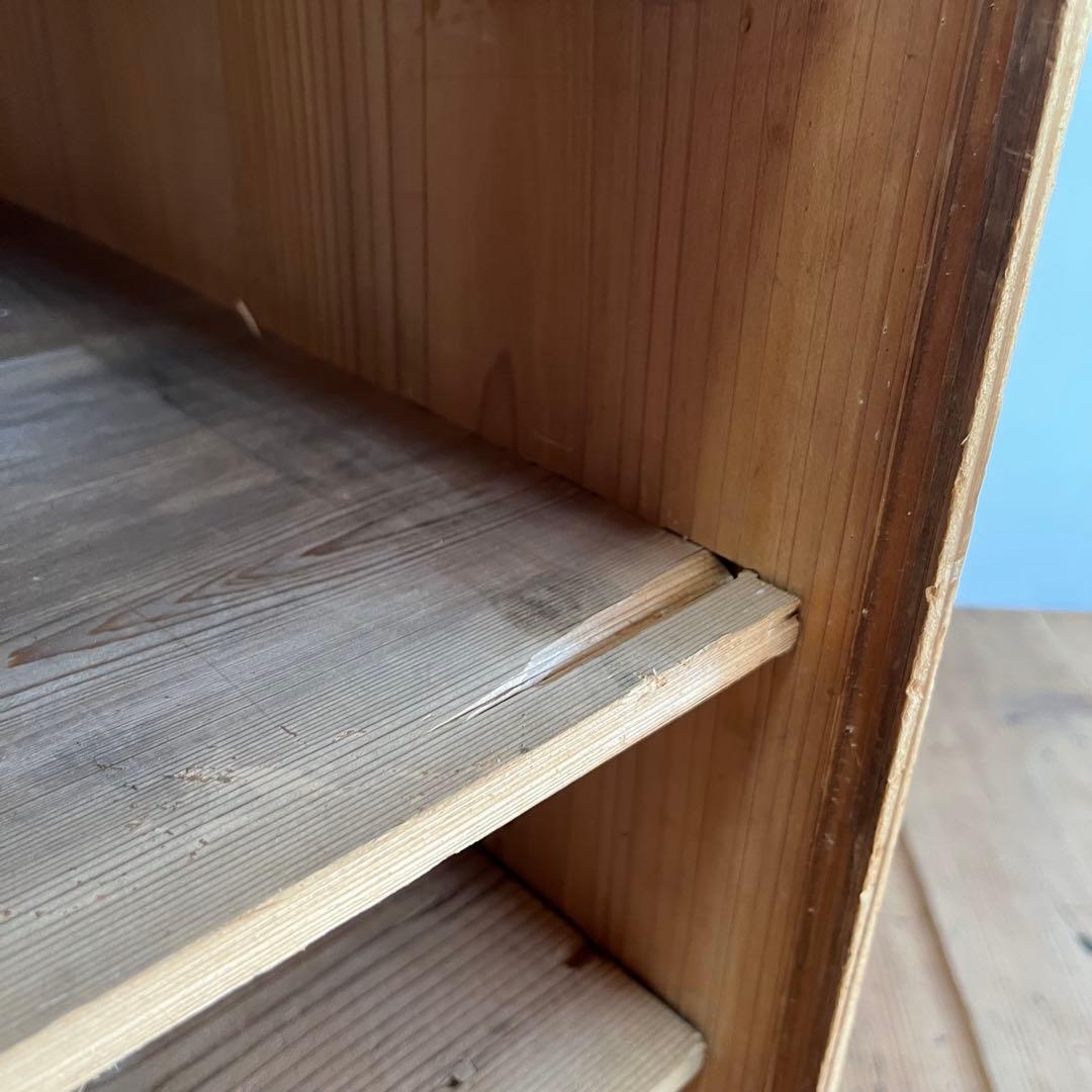 アンティーク 仕切り棚 チェスト 食器棚 書類棚 無垢材 無塗装 z849