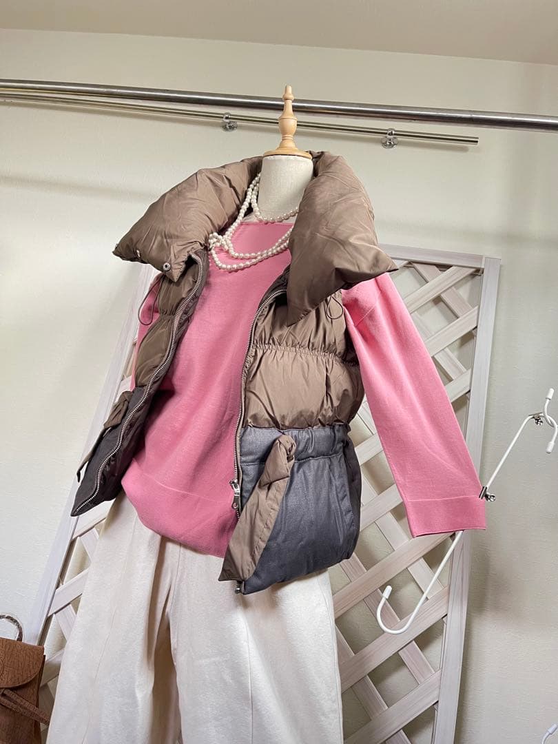 チャピコ。　13号　⭐︎ダウン切り替えベストバイカラー ボリューム襟