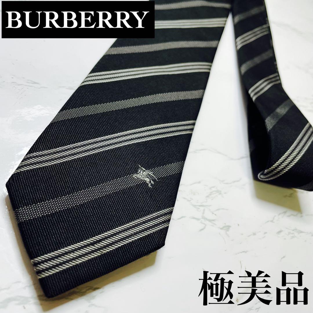✨極美品✨BURBERRY ネクタイ レジメンタル ホースロゴ ワンポイント刺繍