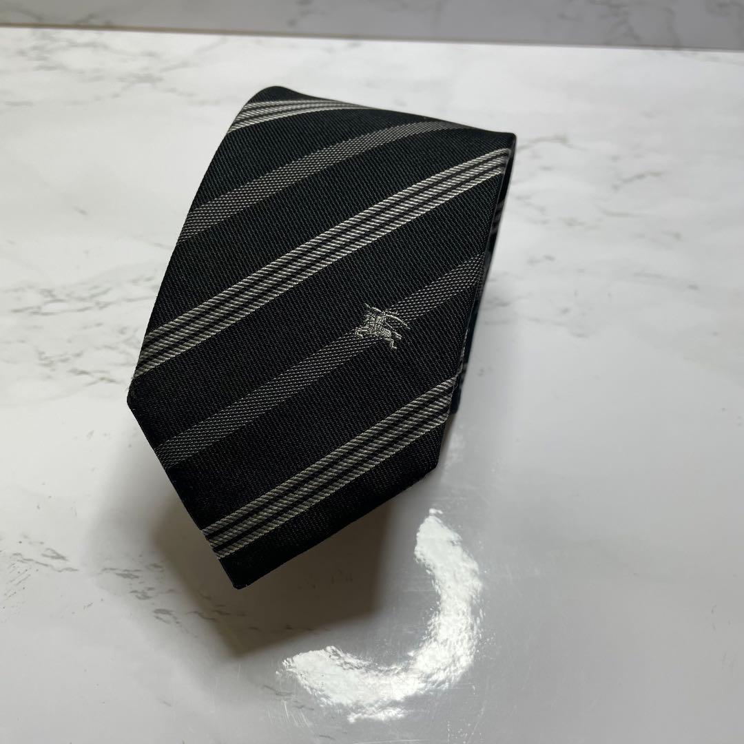 ✨極美品✨BURBERRY ネクタイ レジメンタル ホースロゴ ワンポイント刺繍