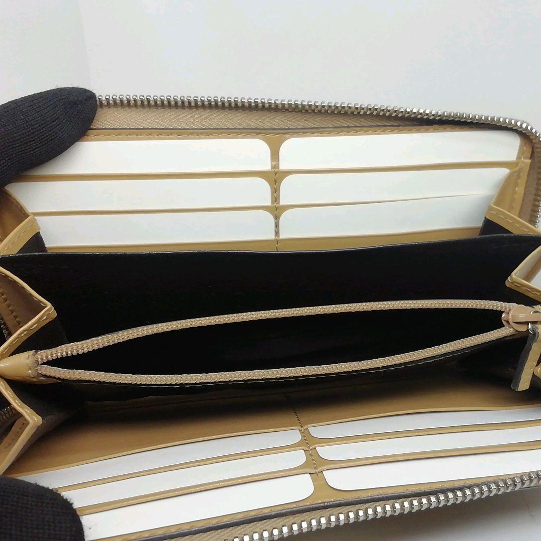 GUCCIグッチ　GGシマレザー　キャメル　ラウンドファスナー　保存袋・付属品