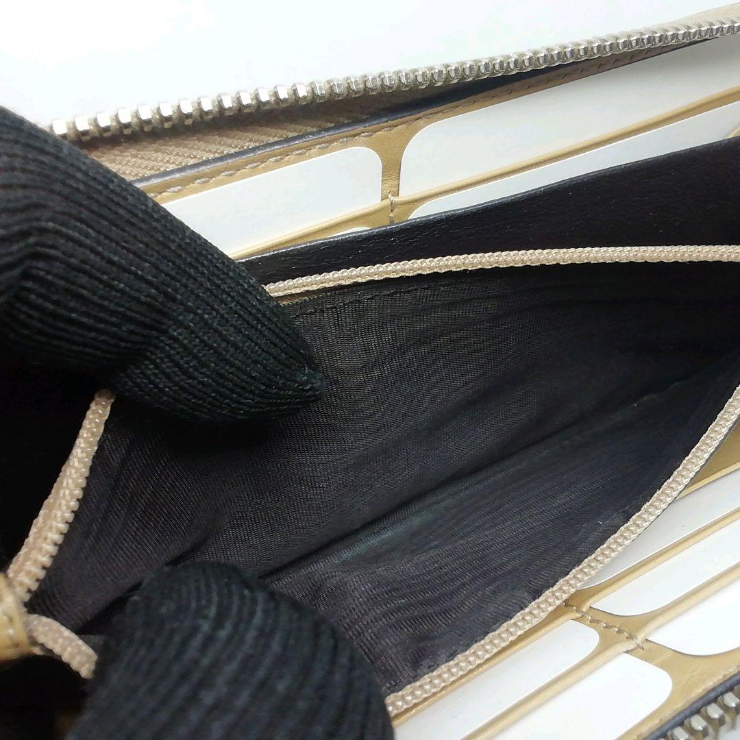 GUCCIグッチ　GGシマレザー　キャメル　ラウンドファスナー　保存袋・付属品