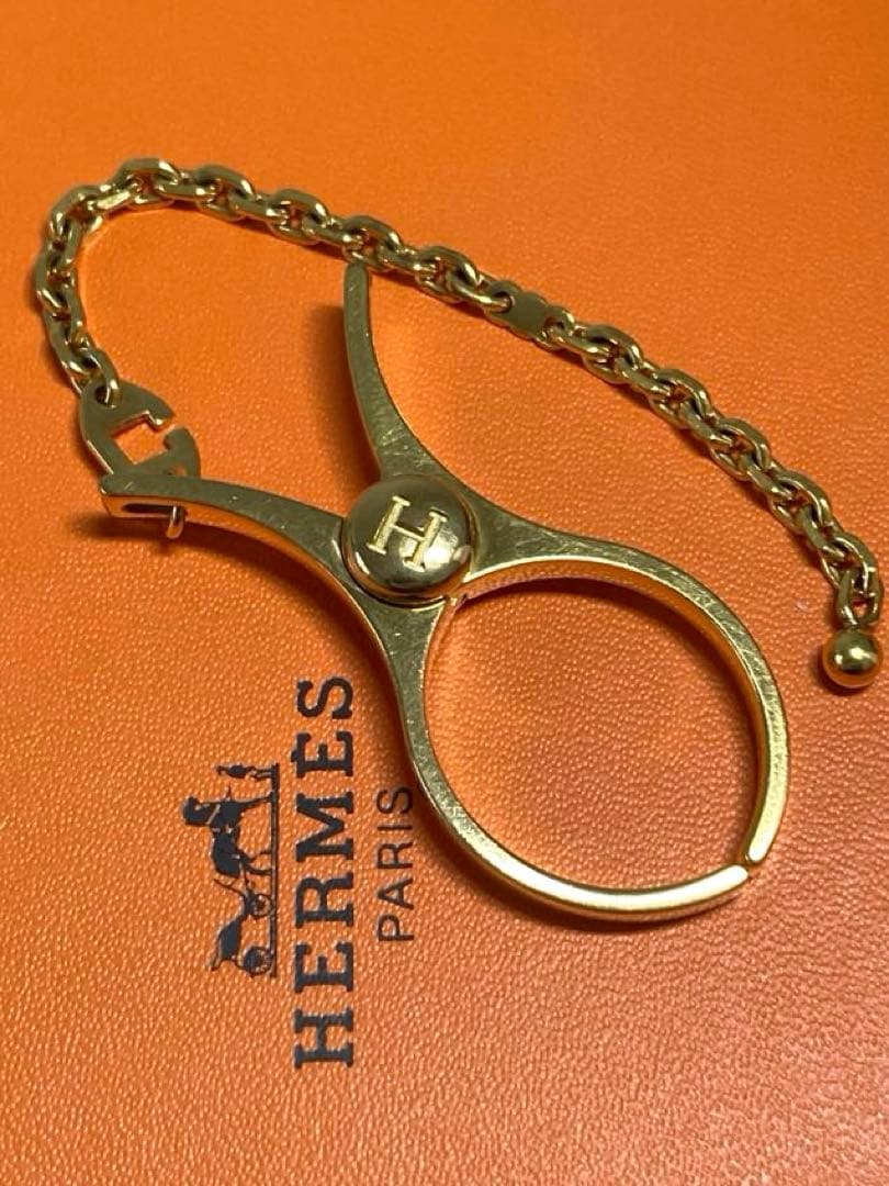 美品 HERMES エルメス フィルー グローブホルダー チャーム ゴールド