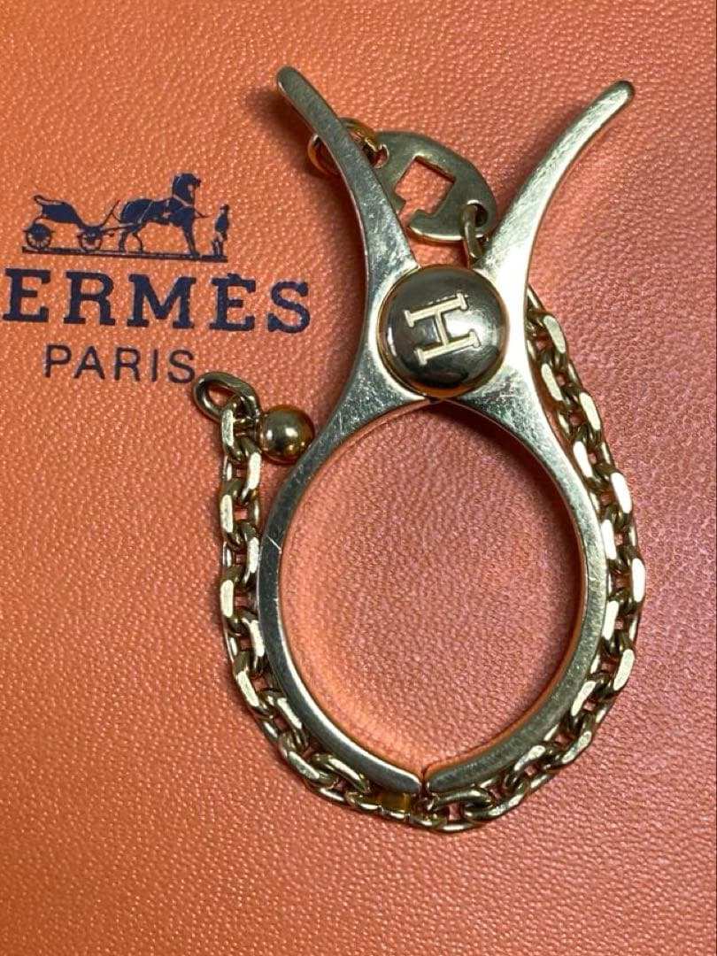 美品 HERMES エルメス フィルー グローブホルダー チャーム ゴールド