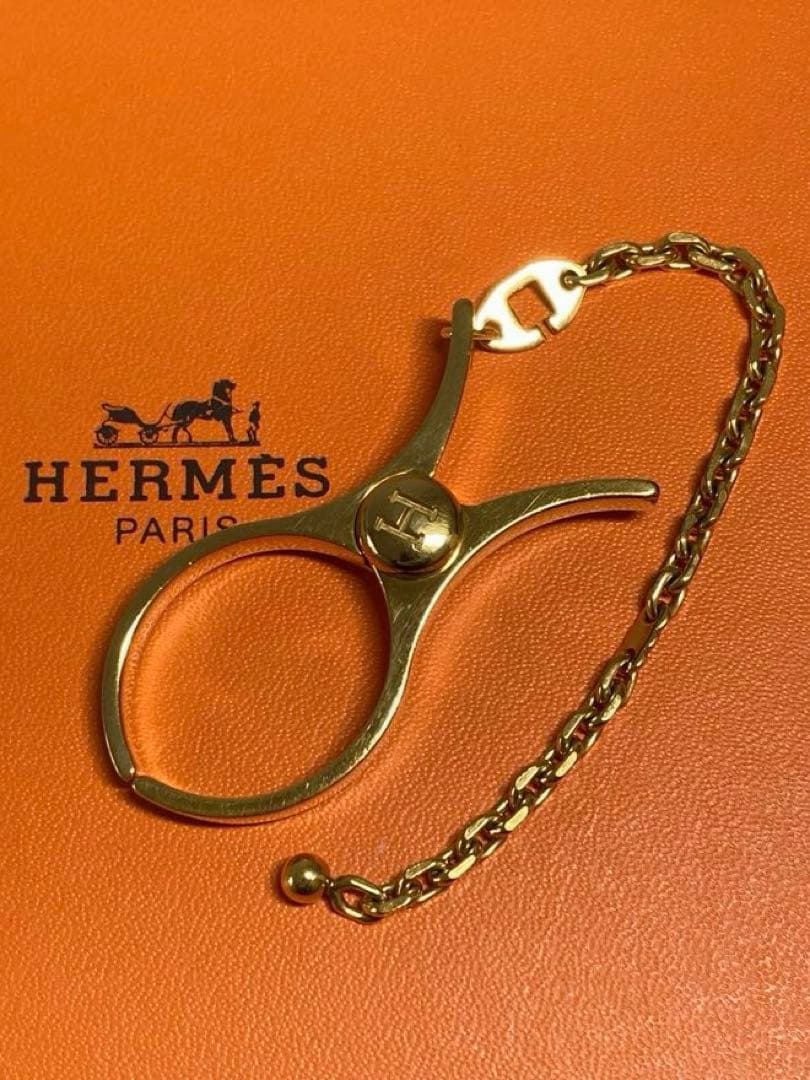 美品 HERMES エルメス フィルー グローブホルダー チャーム ゴールド