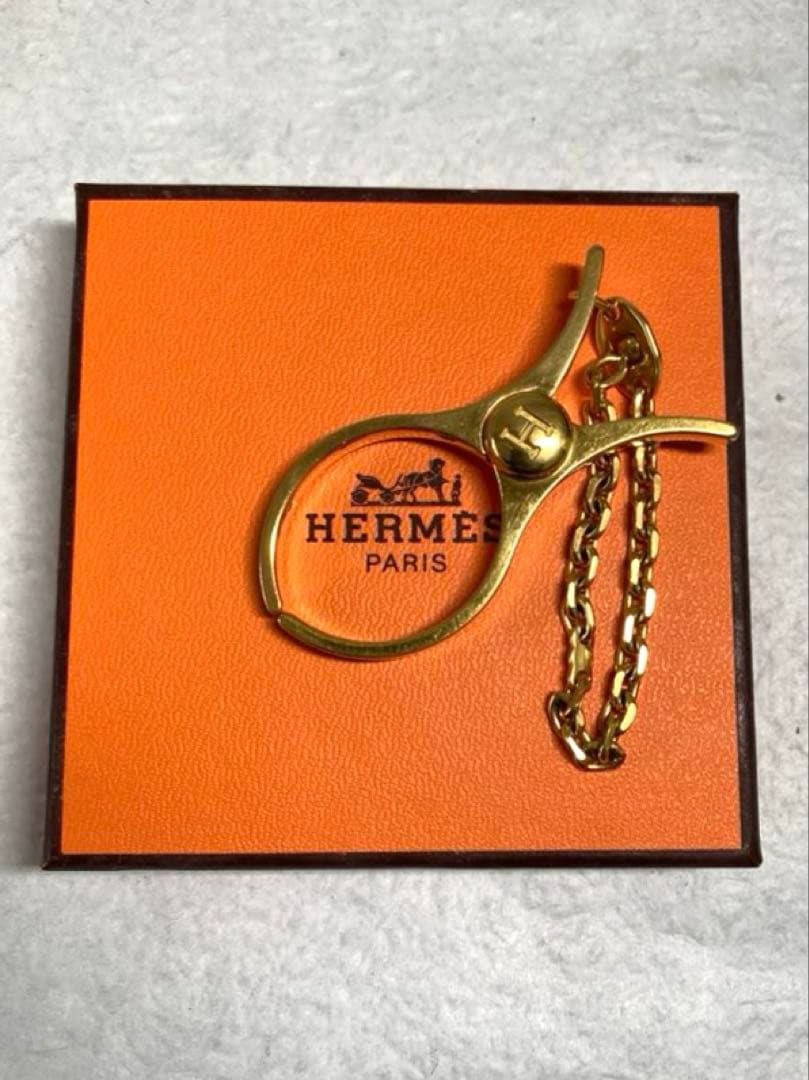 美品 HERMES エルメス フィルー グローブホルダー チャーム ゴールド