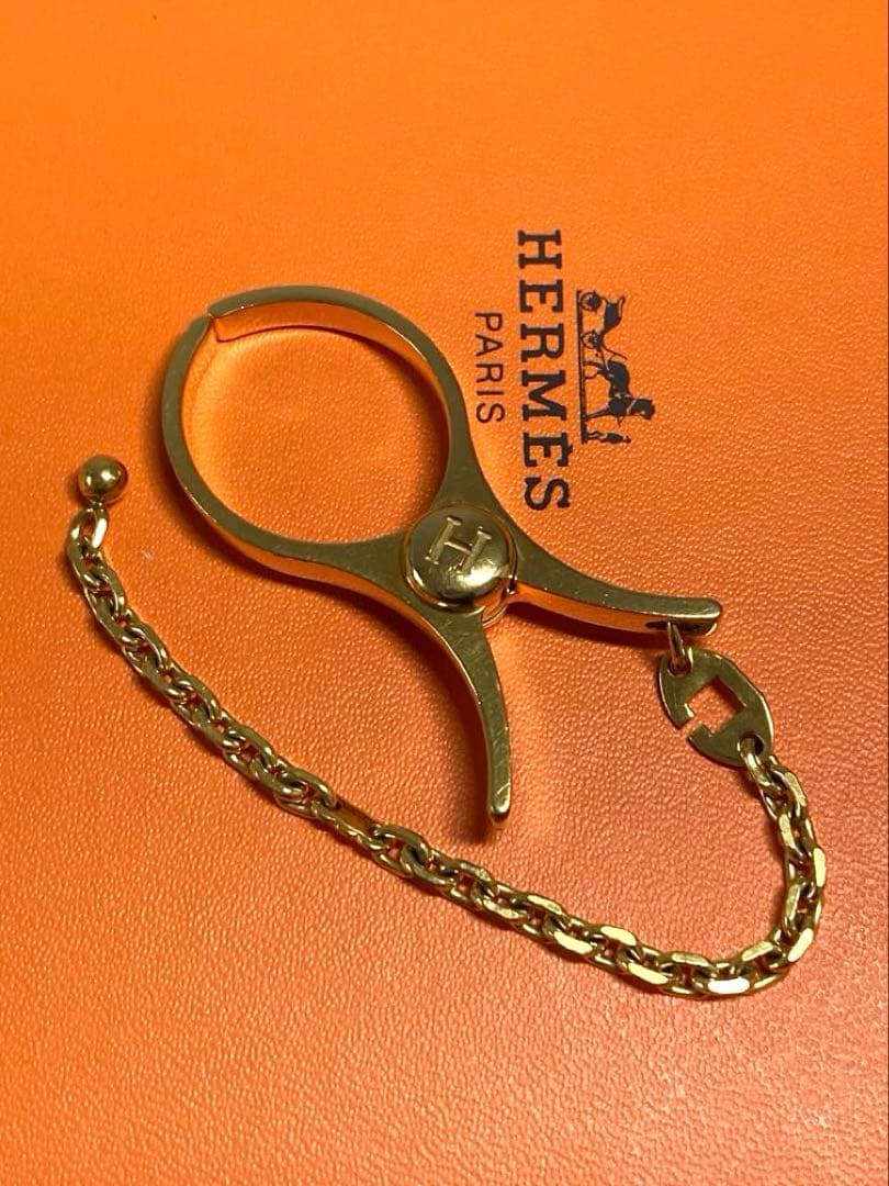 美品 HERMES エルメス フィルー グローブホルダー チャーム ゴールド