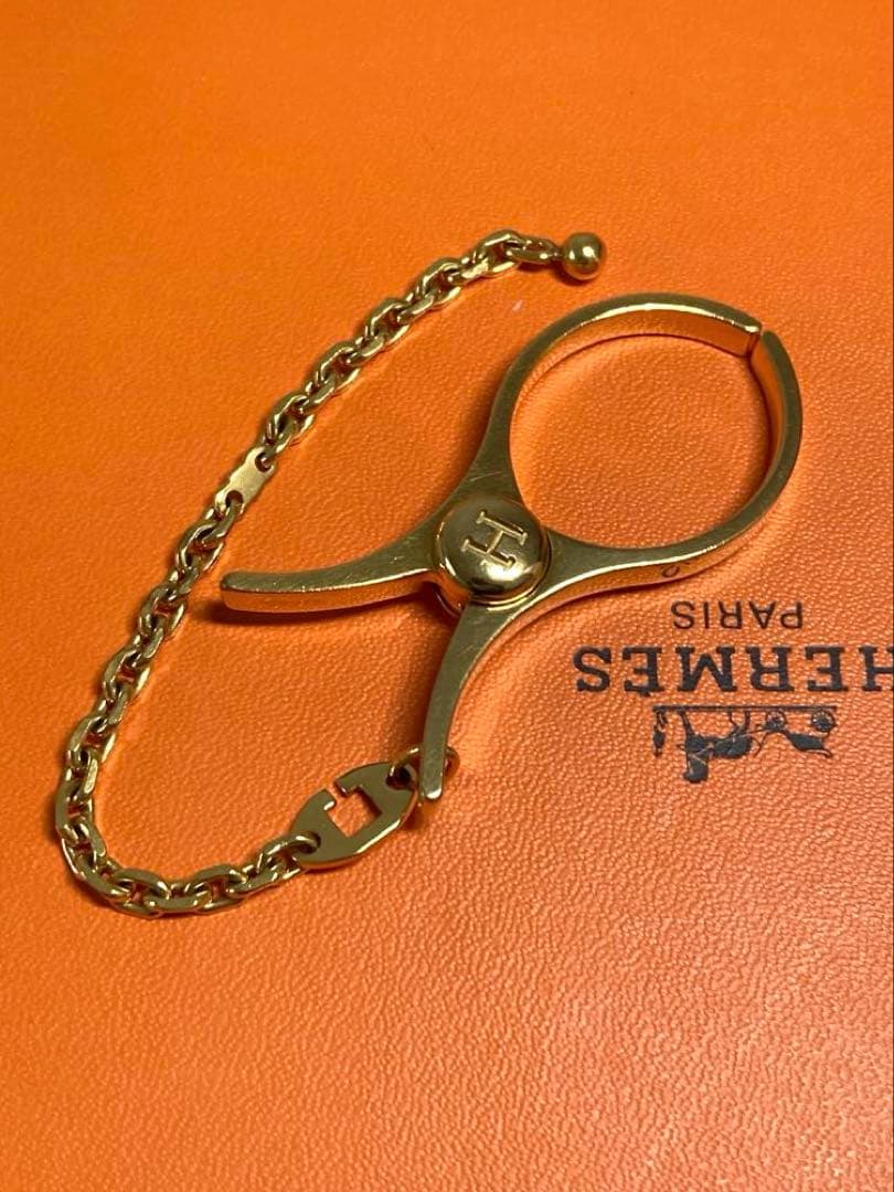 美品 HERMES エルメス フィルー グローブホルダー チャーム ゴールド