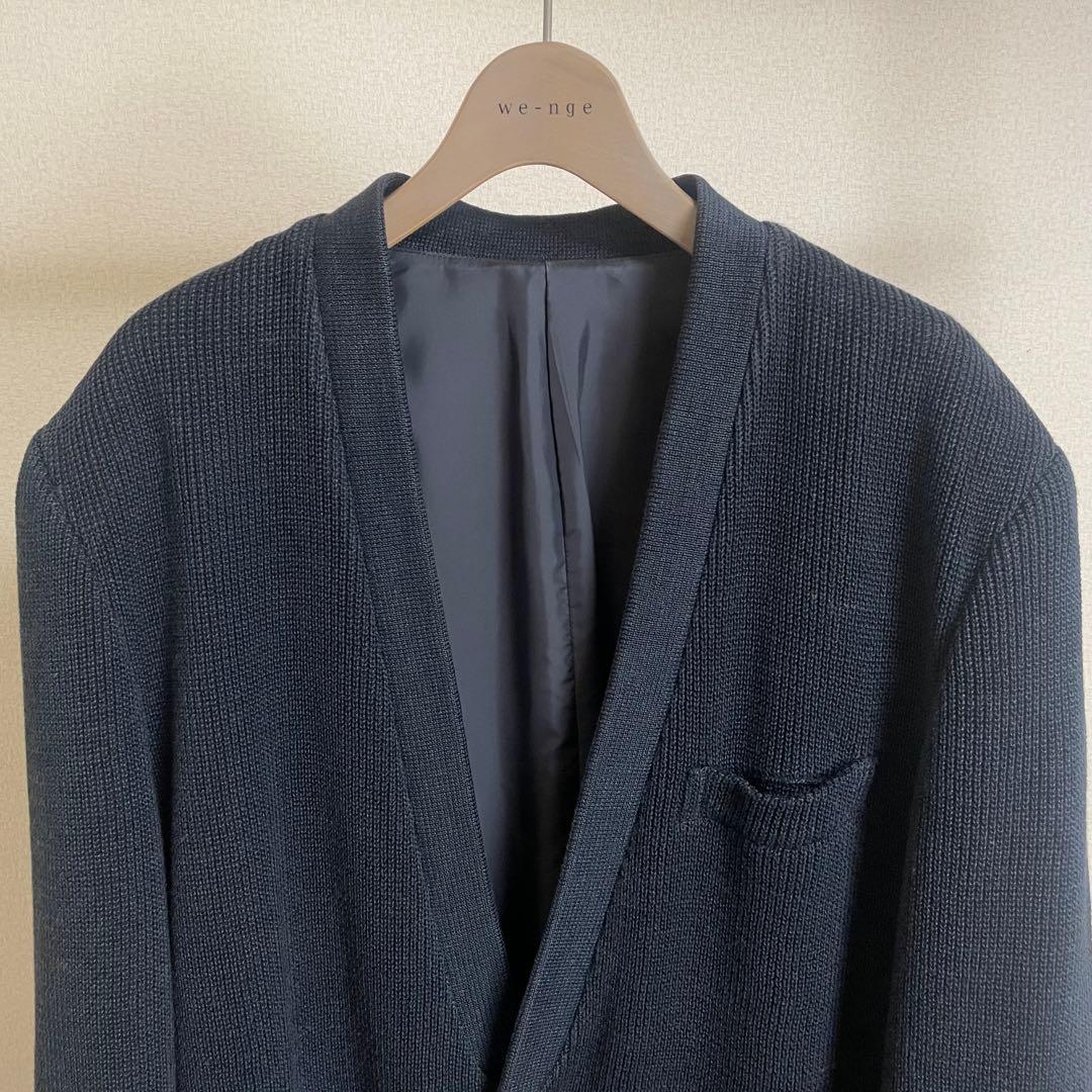 ISSEY MIYAKE イッセイミヤケ ノーカラー ニット ジャケット