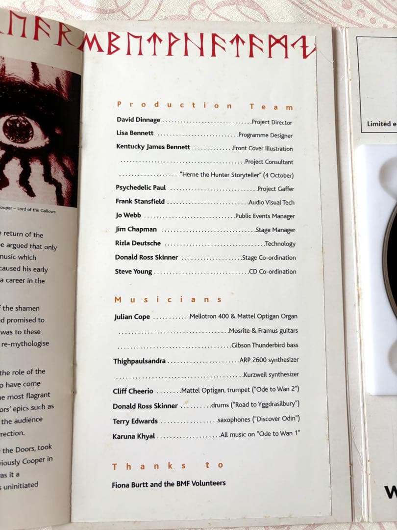 レア！ サイン付き CD Julian Cope ジュリアンコープ　Odin