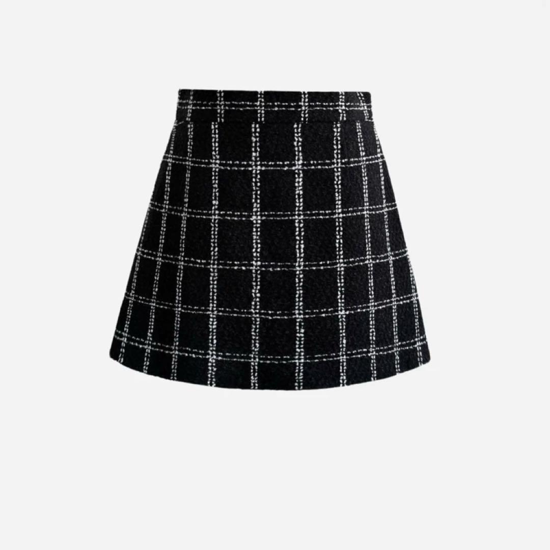 【未使用品】シェリエ sheller 5周年記念 チェック柄Aラインミニスカート