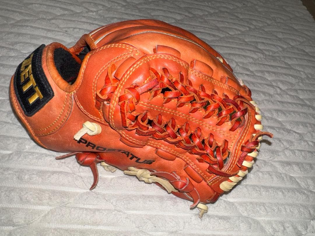 ゼット　プロステイタス　硬式グローブ　内野手用　ボースヒール締め　湯もみ　型付け