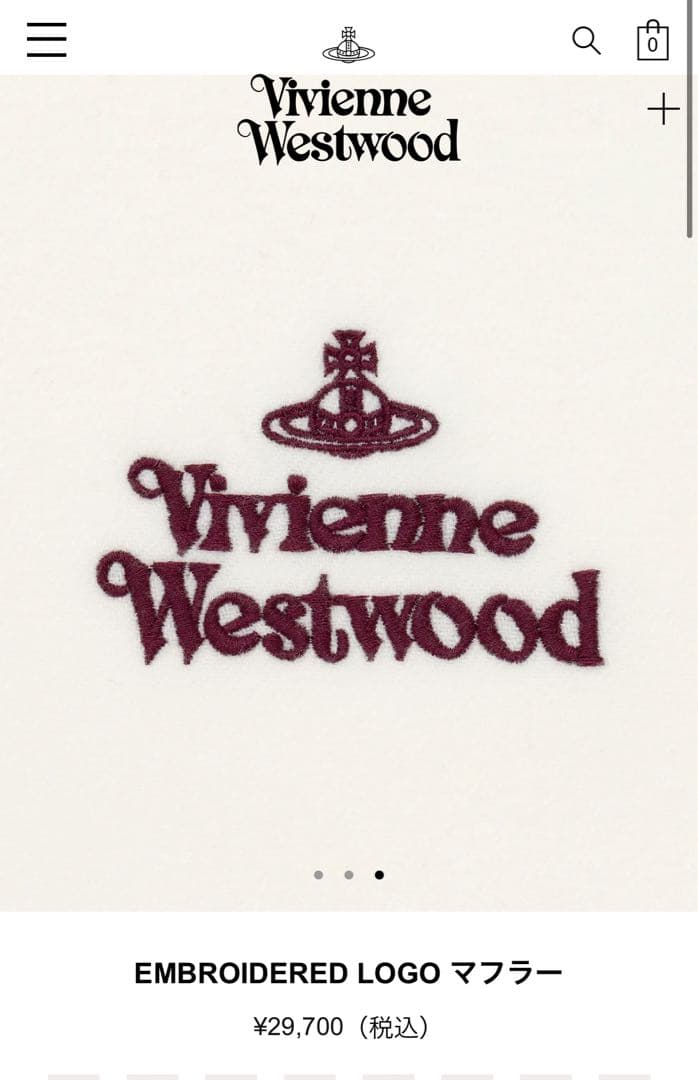 【おもちページ】新品未使用　ヴィヴィアンウエストウッド マフラー　ホワイト